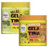 Kit Gelatina Salon Line Todecacho Kids Hidratante Maracujá 550g + Gelatina Salon Line Todecacho Kids Antifrizz Melão 550g