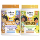 Kit Creme De Pentear Salon Line Kids Cachinhos Hidratados Maracujá 1kg + Creme De Pentear Cachinhos Poderosos Melão 1kg