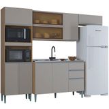 Cozinha Compacta 205 Cm Com Balcao Pia Damasco Off White