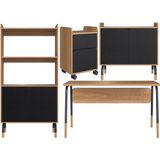 Conjunto Escritorio Home Office 4 Peças 279x88x98x96x97 Nero Hanover Artesano Hanover Nero