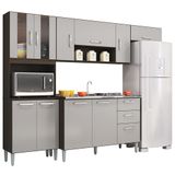 Cozinha Com Balcao Sem Tampo 244 Cm 506x08 Chocolate Off White Poqq Chocolate Off White