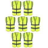 Colete Refletivo Sinalizador Kit 7 Unidades Epi Segurança Proteçao Blusao Fluorescente Obra
