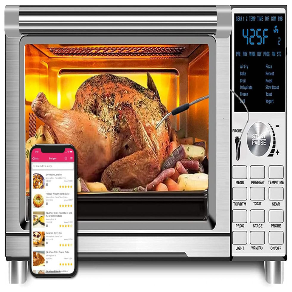 Forno Eletrico De Bancada Bravo 30l Com 12 Funcoes E Painel De Controle Digital, 110v, Nuwave 20811, Prateado