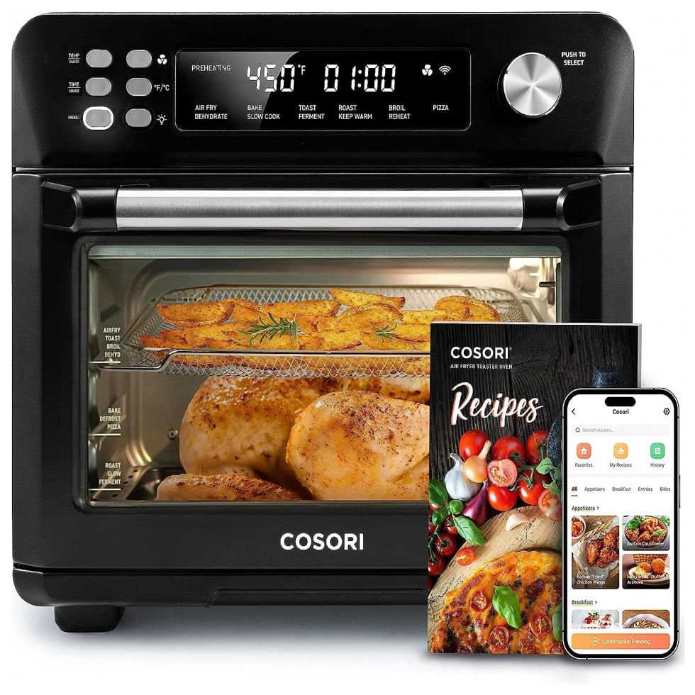 Forno Eletrico De Bancada 25l 12 Em 1 Com Painel Digital 1800w, 110v, Cosori Cs100 Ao, Preto