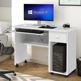 Mesa Para Computador E Estudos Branco Brilhante Vicenza Office Lukaliam