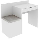 Escrivaninha Mesa Puff 107,3 Cm 1 Gaveta Me4168 Branco