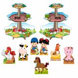 Fazendinha Cute Kit 2 Baleiros Com 7 Displays De Mesa