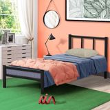 Cama De Ferro Tubular Solteiro Preto Primoart