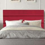 Cabeceira Estofada Argentina 195cm King Size Para Cama Box Quarto Corino Vermelho