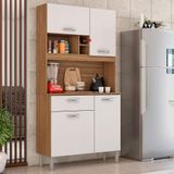 Cozinha Compacta 4 Portas 1 Gaveta 91 Cm Amêndola Branco Malta Demóbile