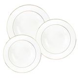 Aparelho Jantar Jogo Pratos 12pcs Borda Dourada Majesty Gold