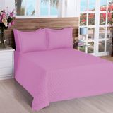 Cobre Leito Matelassado Classic Queen 03 Pçs  Rosa