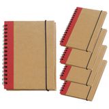 Kit 5x Caderneta Ecológica 10x14cm 60 Fls Sem Pauta Vermelho
