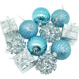 Kit 44 Peças Enfeite Tubo Natalino Árvore De Natal Azul 5cm