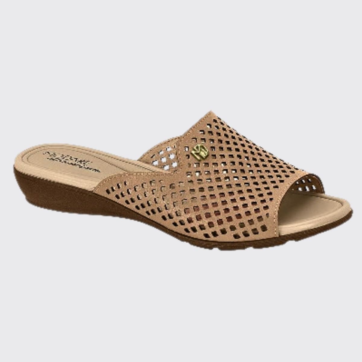 Tamanco Feminino Slide Anabela Conforto Modare 7127.258.21736 - Nude - 35