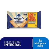 Biscoito Club Social Integral Kit 3 Packs De Bolachas 288g