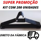 Cabide Adulto Preto Kit Com 200 Unidades