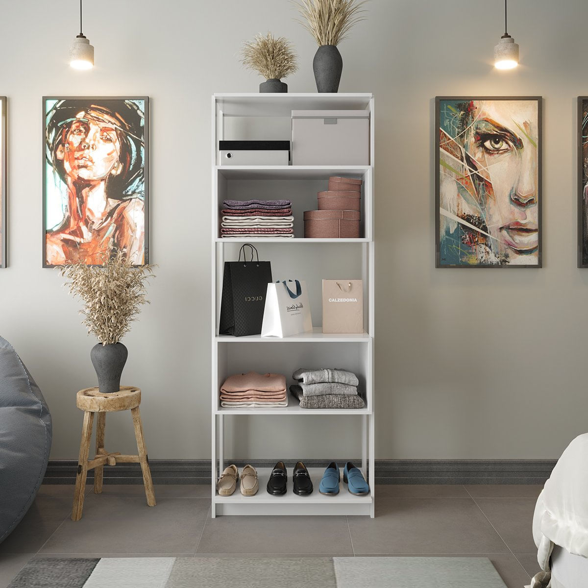 Closet Modular 2 Nichos Verona Batrol Móveis Branco