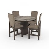 Conjunto Mesa Pop Redonda Tampo De Mdf Cabernet Com 4 Cadeiras Madri Veludo Castor