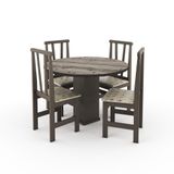 Conjunto Mesa Pop Redonda Tampo De Mdf Cabernet Com 4 Cadeiras Veneza Floral Bege