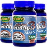 Kit 3 Ômega 3 Alpha Óleo De Salmão 1200mg Unilife 150 Cápsulas