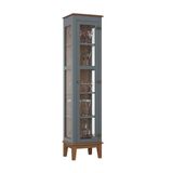 Cristaleira 1 Porta De Vidro Cinza-fundoamêndoa