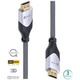 Cabo Hdmi 2.0 4k Ultra Hd 3d Conexão Ethernet Blindado Em Nylon 3 Metros - H20b-3