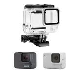 Caixa Estanque Fechada Sem Remoção Lente Gopro 7 White E Silver