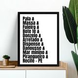 Quadro Gírias De Recife - Pernambuco 33x24cm - Com Vidro