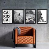 Kit 4 Quadros Rio Janeiro - Gírias Carioca 45x34cm - Vidro