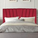 Cabeceira Estofada Bélgica 195cm King Size Para Cama Box Quarto Suede Vermelho