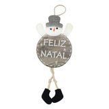 Enfeite Árvore Natal Pendente Boneco De Neve Natalino 37cm