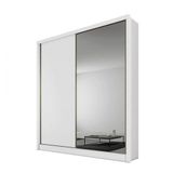 Guarda Roupa Solteiro Virtus Com Espelho Mdf 3 Gavetas Branco