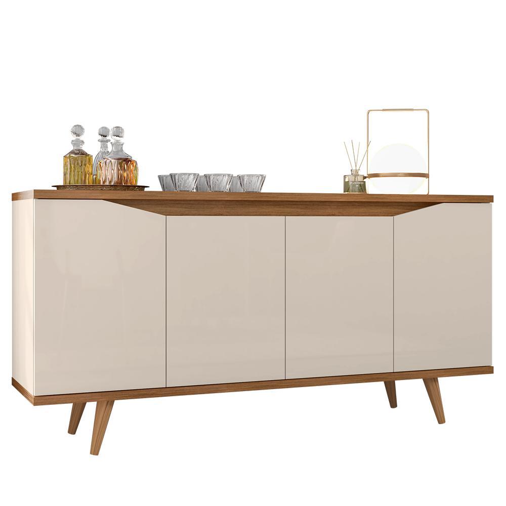 Buffet Aparador Grace 4 Portas Off White/cedro - Casa D