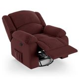 Poltrona Do Papai Reclinável Pietra Glider Giratória Massagem Fh9 Veludo Vinho - Mpozenato