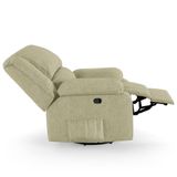 Poltrona Do Papai Reclinável Pietra Glider Giratória Usb Fh9 Linho Bege - Mpozenato