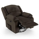 Poltrona Do Papai Reclinável Pietra Glider Giratória Usb Fh9 Pu Marrom - Mpozenato