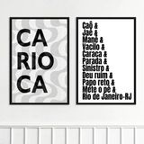 Kit 2 Quadros Decorativos Gírias Cariocas 24x18cm - Vidro