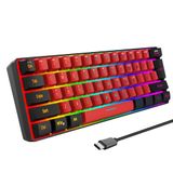 Teclado Para Jogos Snpurdiri 60% Com Fio Rgb À Prova D&#39;água 61 Teclas