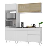 Armário De Cozinha Compacta 182cm Veneza Multimóveis V3695 Branco Branco