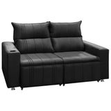Sofá Retrátil E Reclinável Madri 2l. 160cm C/molas - Veludo Preto
