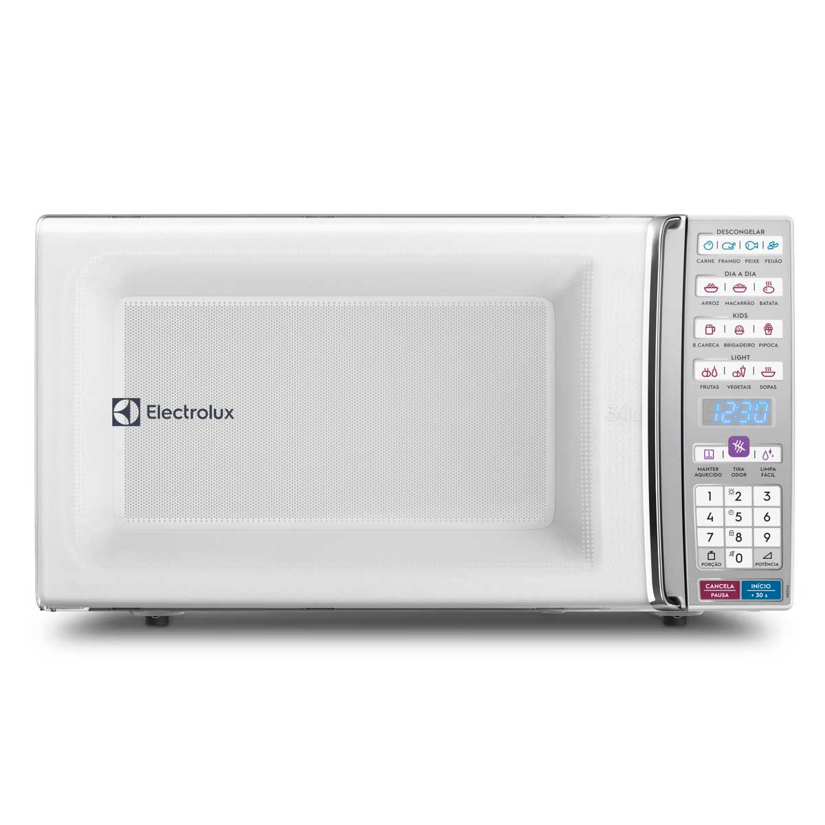 Micro-ondas Electrolux de bancada Branco com Função Tira Odor e Manter Aquecido 34L MEO44 127v