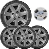 4x Calota Peugeot 206 207 208 Aro 14 Grafite Emb Boton 867cb