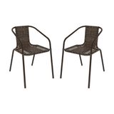 Kit 2 Cadeiras De Jardim Junco Sintético Multimóveis Cr8006 Café Mesclado