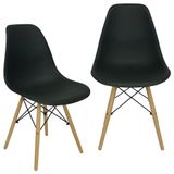 Kit 2 Cadeiras Charles Eames Eiffel Wood Design