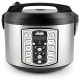 Panela De Arroz Eletrica 5l Multifuncional Com Desligamento Automatico, 110v, Aroma Housewares Arc 5000sb, Preto