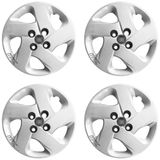 4x Calota Mobi Argo Palio Aro 14 Prata Logo Aluminio 298cb