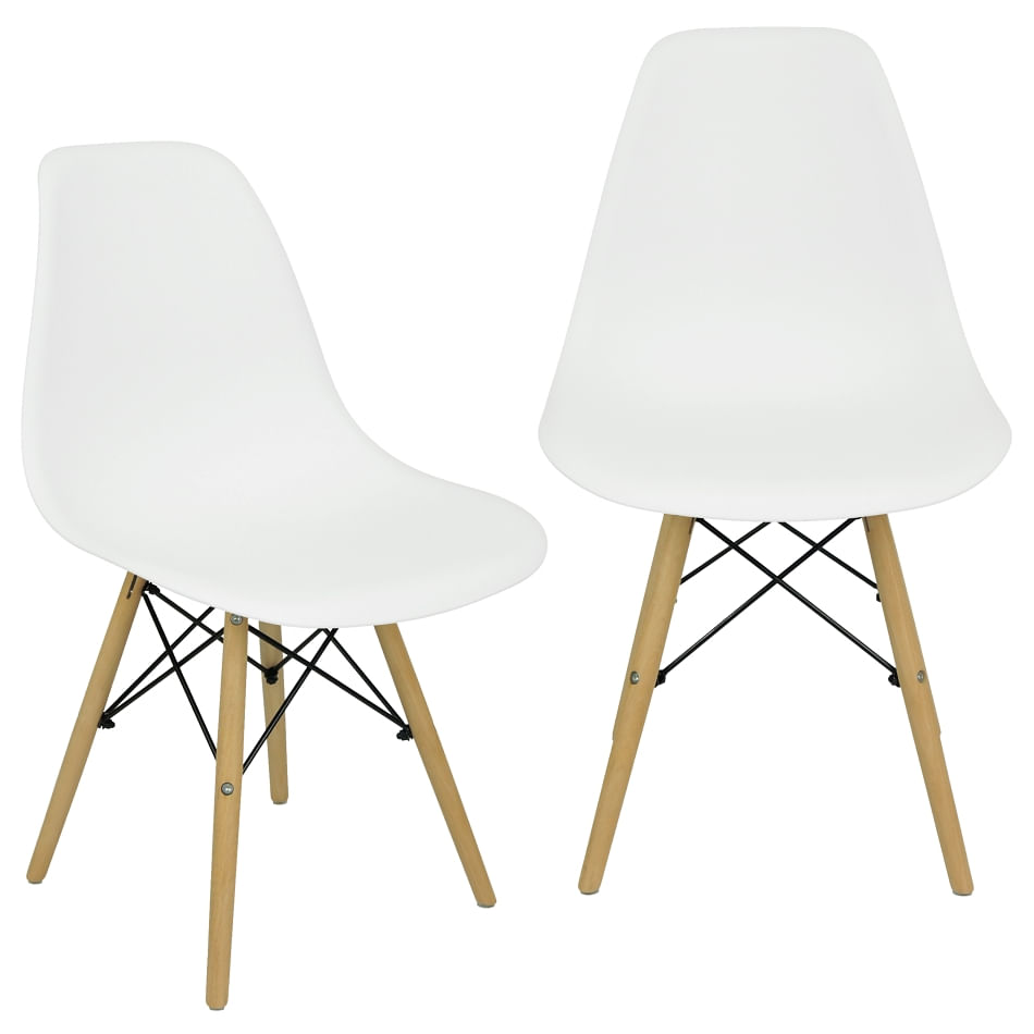 Kit 2 Cadeiras Charles Eames Eiffel Wood Design