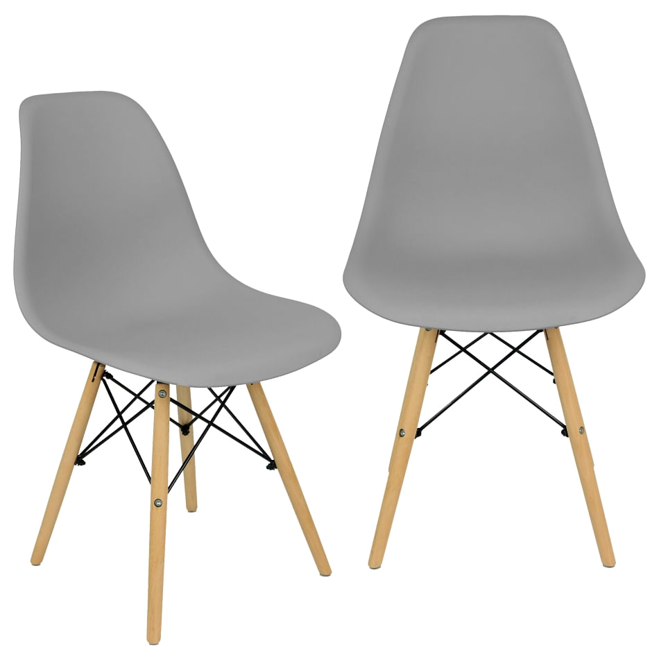 Kit 2 Cadeiras Charles Eames Eiffel Wood Design