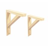 Kit Suporte Mão Francesa 2 Unid 25a X 3l X 17p Em Madeira De Pinus Cor Mel